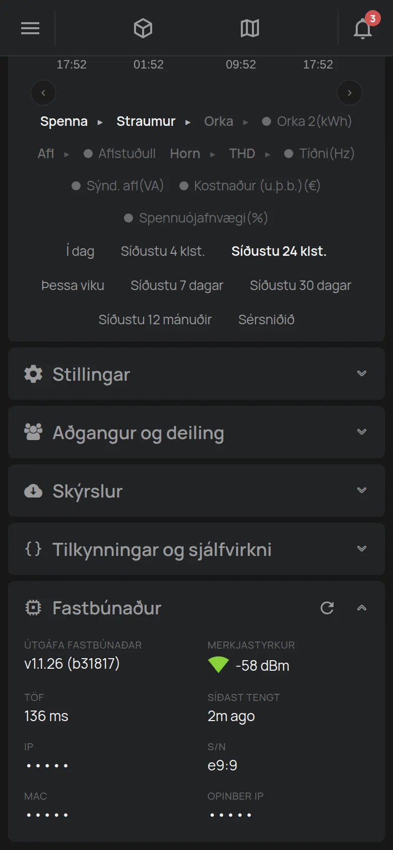 Hlutinn Fastbúnaður með útgáfunni, merkjastyrknum og töfinni