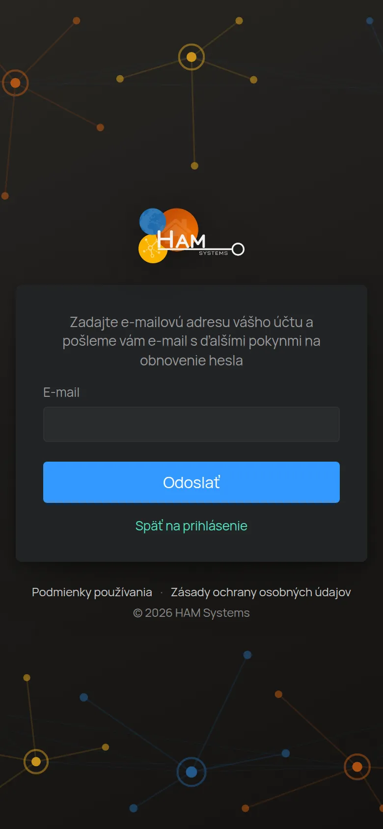Obrazovka Zabudol som heslo