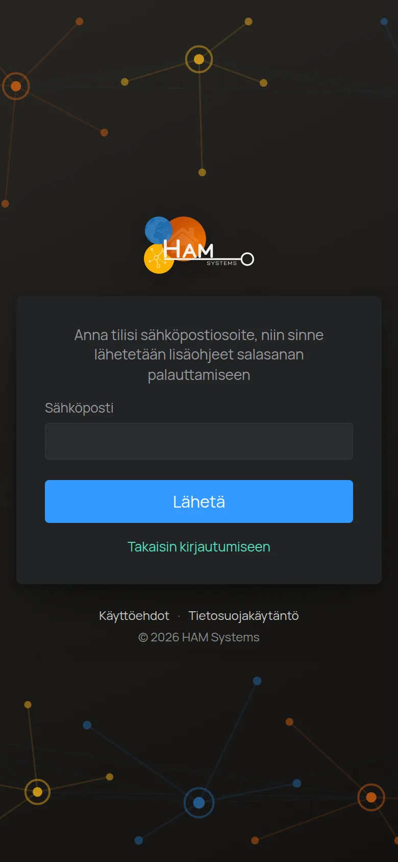 Unohdin salasanani -näyttö