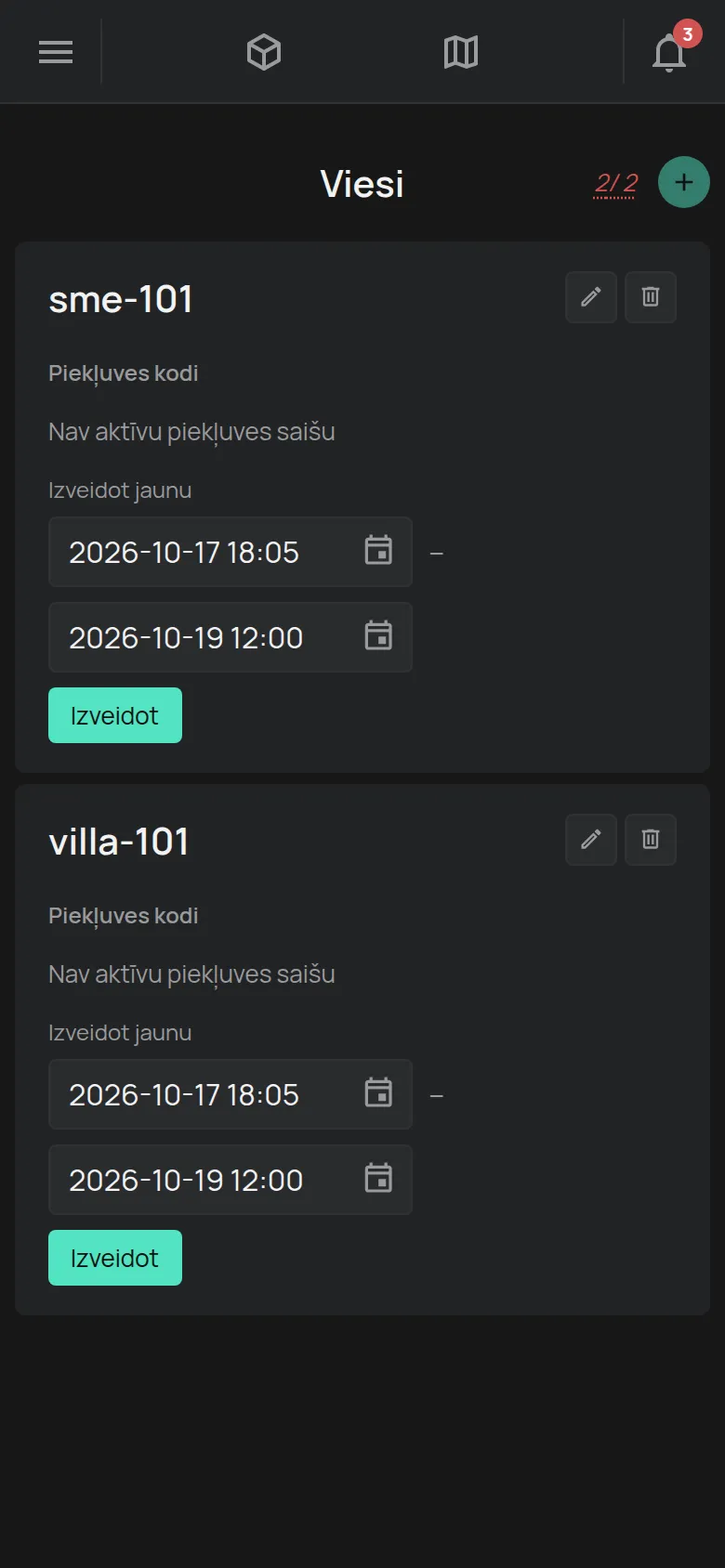 Lapa Viesi ar diviem viesiem un saites izveidi