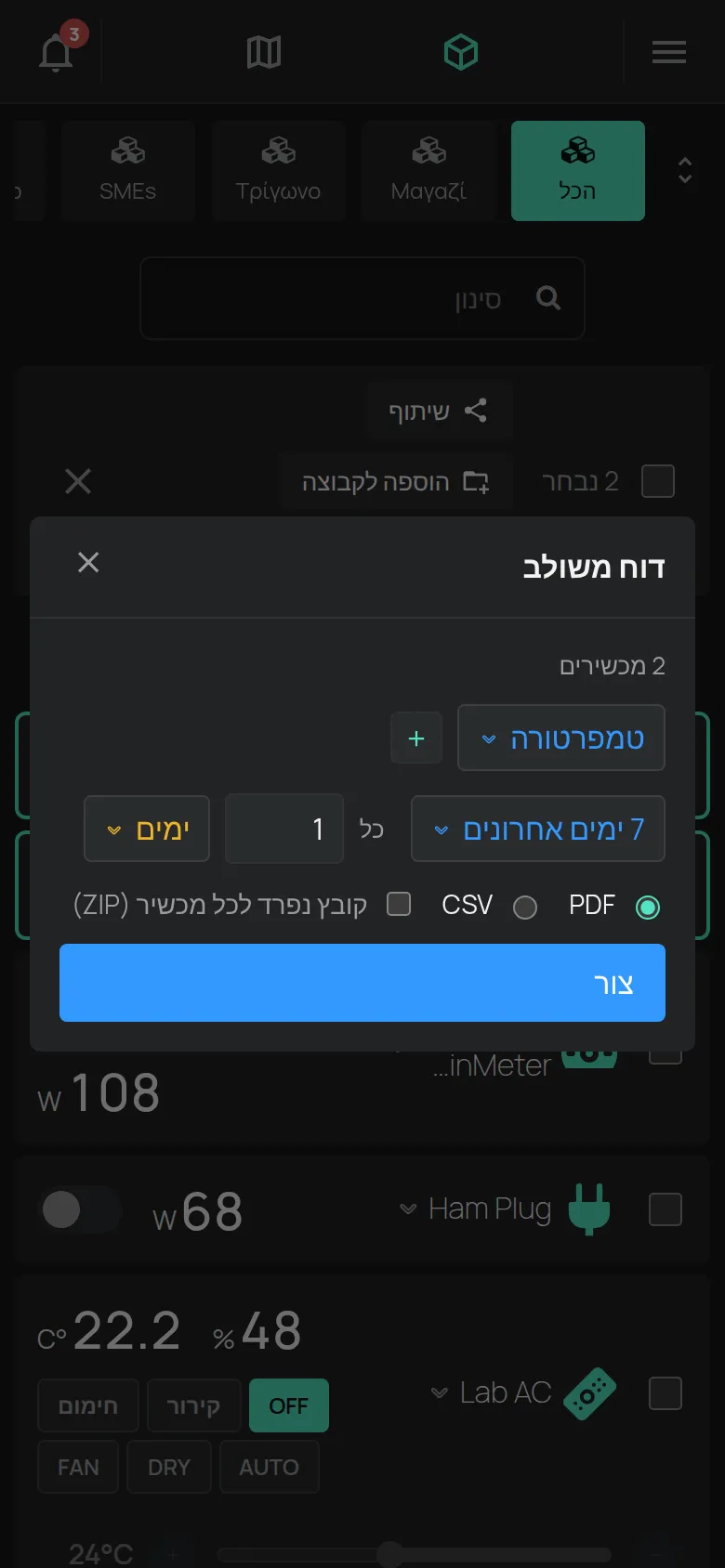 החלון דוח משולב