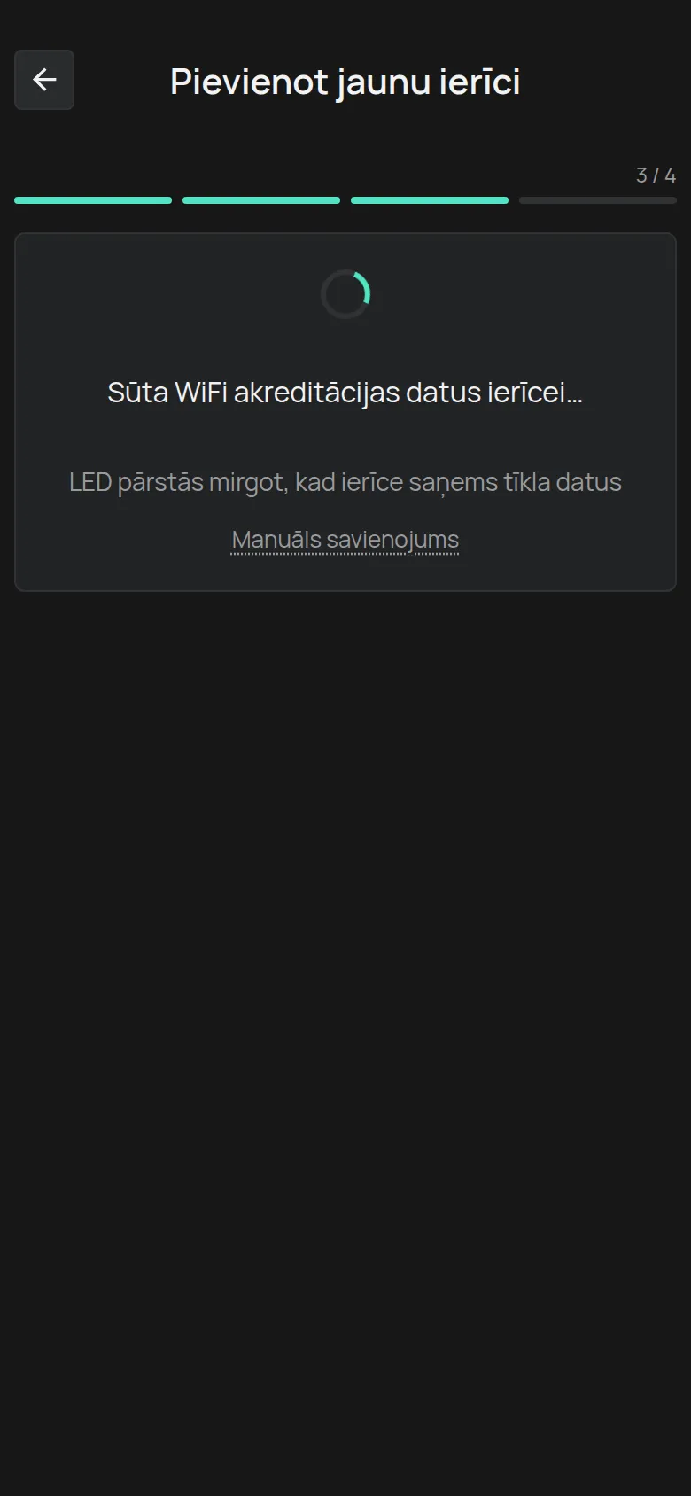 Ekrāns Sūta WiFi akreditācijas datus ierīcei